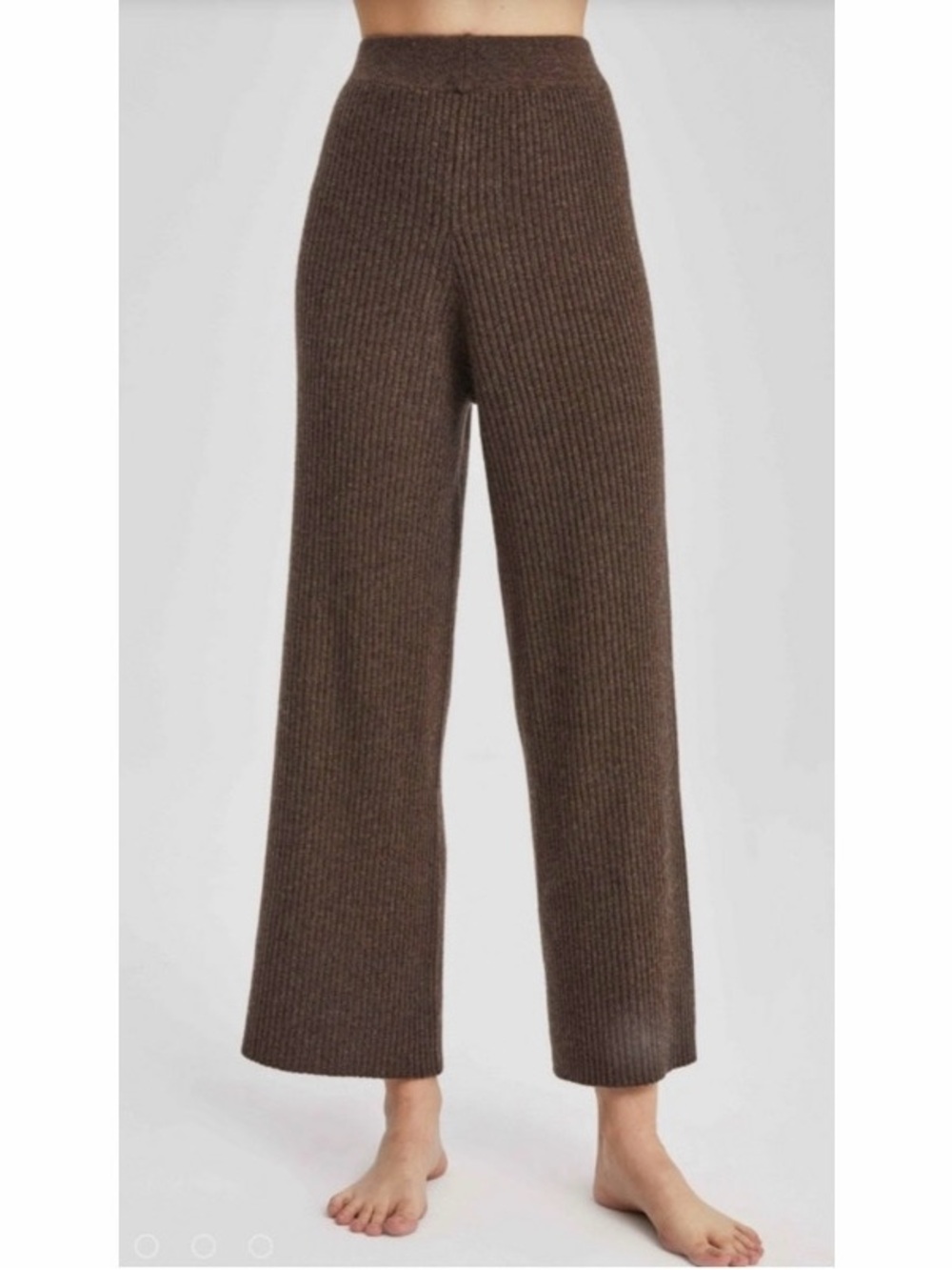 Nap Loungewear Cashmere Rib Knit Leisure Bottoms Dark Brownie Pants Size M